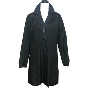 Relativity Black Trench Long Rain Jacket
